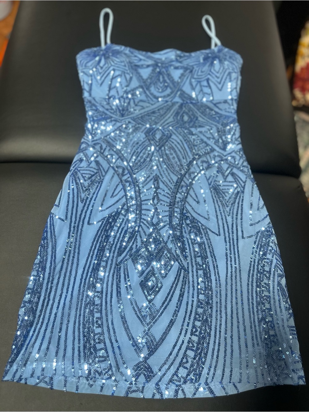 Light Blue Sequin Mini Dress NWT